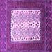 Square Machine Washable Persian Purple Traditional Area Rugs, wshtr1761pur