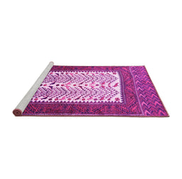 Sideview of Machine Washable Persian Pink Traditional Rug, wshtr1761pnk