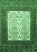 Machine Washable Persian Emerald Green Traditional Area Rugs, wshtr1761emgrn