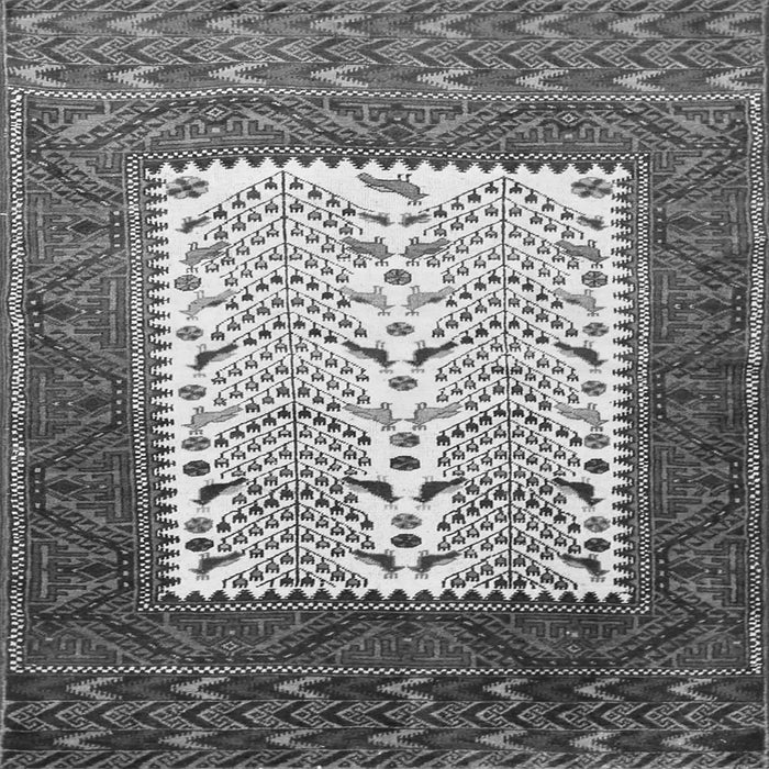 Round Machine Washable Persian Gray Traditional Rug, wshtr1761gry