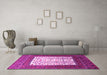 Machine Washable Persian Pink Traditional Rug in a Living Room, wshtr1761pnk