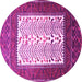 Round Persian Pink Traditional Rug, tr1761pnk
