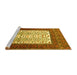 Sideview of Machine Washable Persian Yellow Traditional Rug, wshtr1761yw