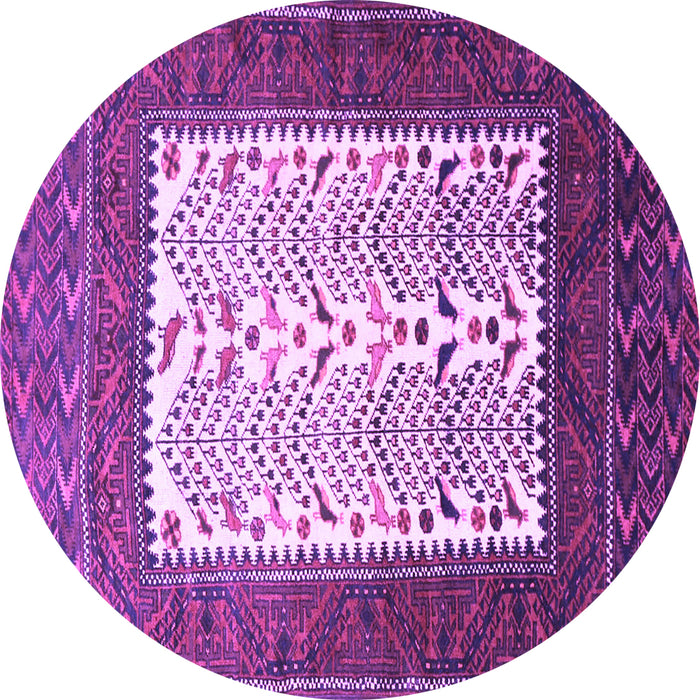 Round Persian Purple Traditional Rug, tr1761pur