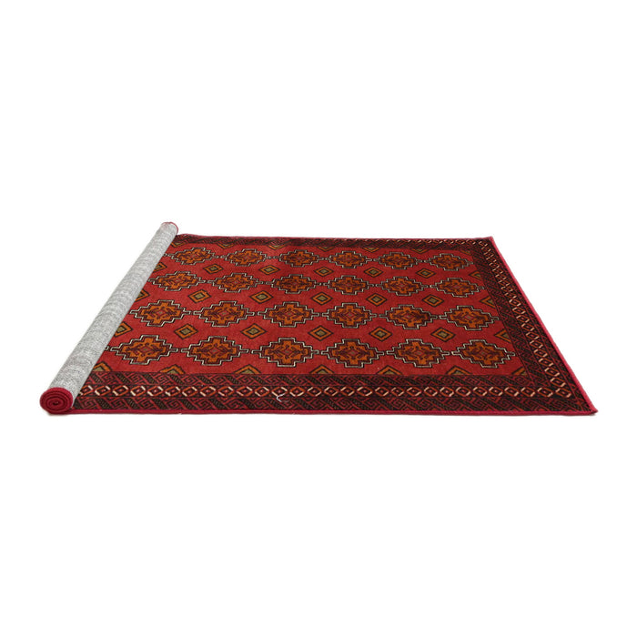Sideview of Machine Washable Traditional Fire Brick Red Rug, wshtr1762