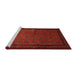 Sideview of Machine Washable Traditional Fire Brick Red Rug, wshtr1762