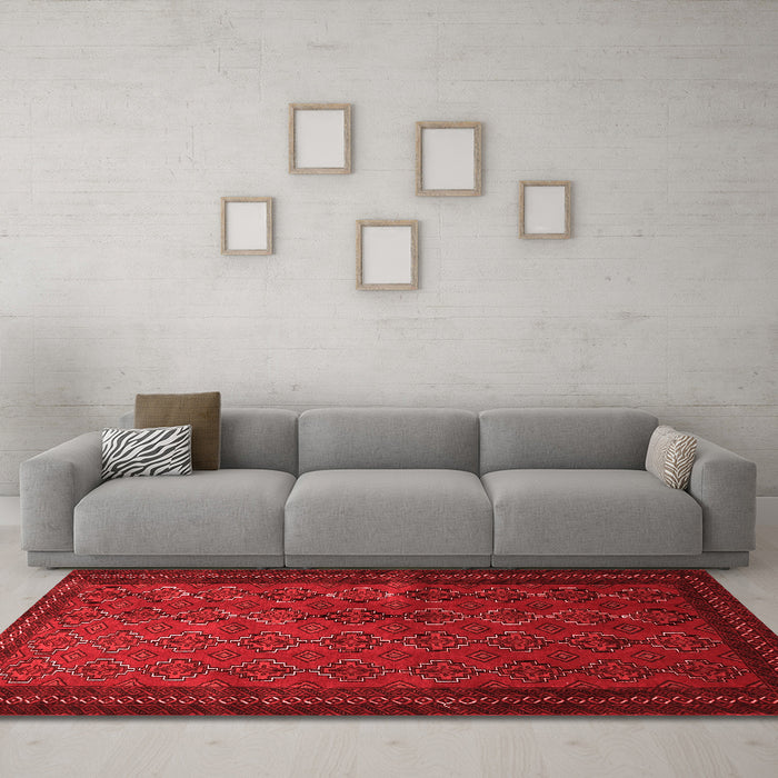 Country Red Washable Rugs