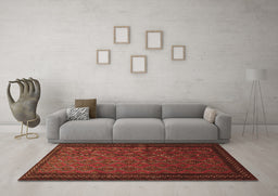 Machine Washable Southwestern Brown Country Rug in a Living Room,, wshtr1762brn