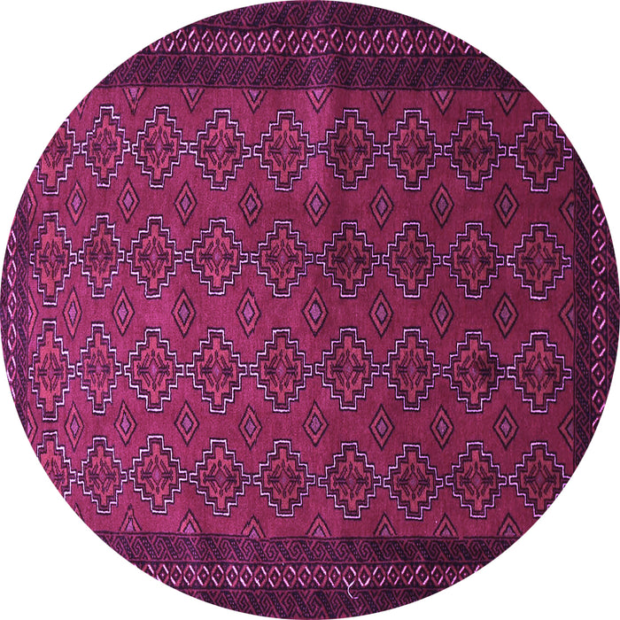Round Machine Washable Southwestern Purple Country Area Rugs, wshtr1762pur