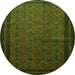 Square Southwestern Green Country Rug, tr1762grn