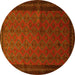 Round Southwestern Yellow Country Rug, tr1762yw