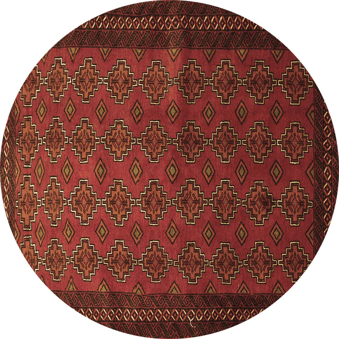 Round Machine Washable Southwestern Brown Country Rug, wshtr1762brn