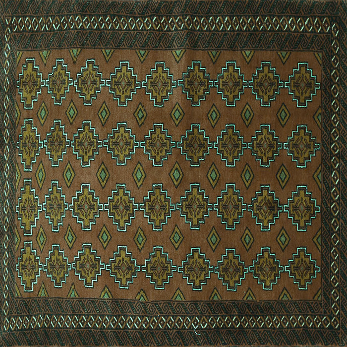 Square Southwestern Turquoise Country Rug, tr1762turq