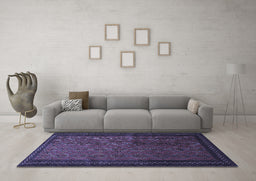 Machine Washable Southwestern Blue Country Rug in a Living Room, wshtr1762blu