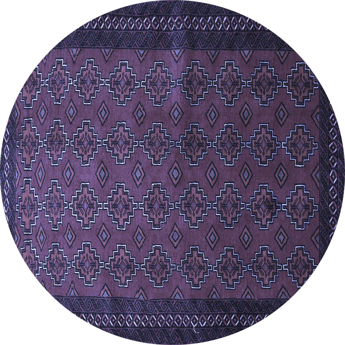 Round Southwestern Blue Country Rug, tr1762blu