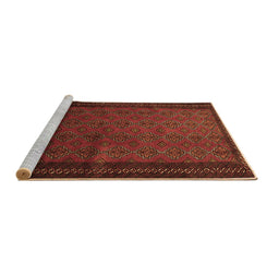 Sideview of Machine Washable Southwestern Brown Country Rug, wshtr1762brn