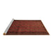 Sideview of Machine Washable Southwestern Brown Country Rug, wshtr1762brn