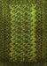 Serging Thickness of Machine Washable Southwestern Green Country Area Rugs, wshtr1763grn