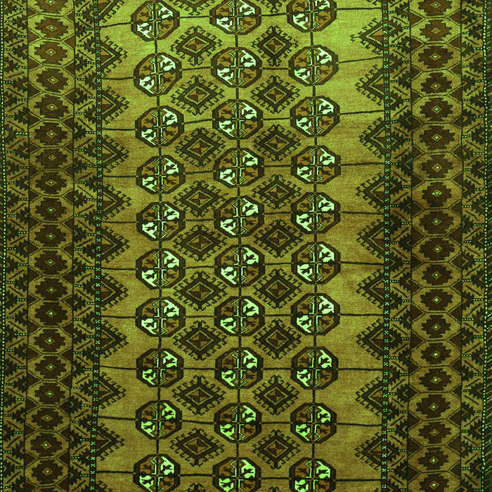 Serging Thickness of Machine Washable Southwestern Green Country Area Rugs, wshtr1763grn