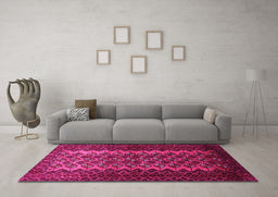 Machine Washable Southwestern Pink Country Rug in a Living Room, wshtr1763pnk