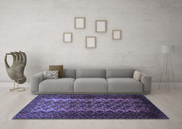 Machine Washable Southwestern Blue Country Rug in a Living Room, wshtr1763blu