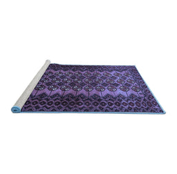 Sideview of Machine Washable Southwestern Blue Country Rug, wshtr1763blu