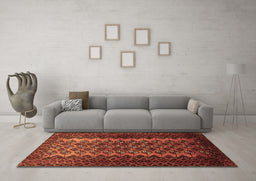 Machine Washable Southwestern Brown Country Rug in a Living Room,, wshtr1763brn