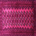 Square Machine Washable Southwestern Pink Country Rug, wshtr1763pnk