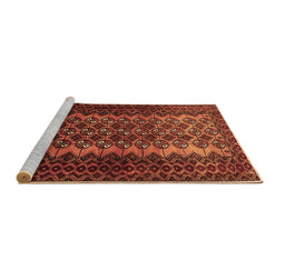 Sideview of Machine Washable Southwestern Brown Country Rug, wshtr1763brn