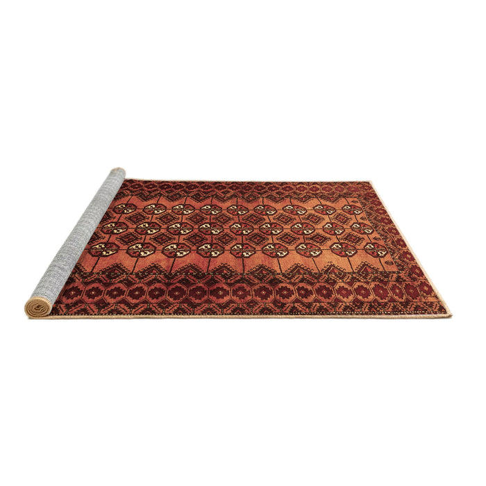 Sideview of Machine Washable Southwestern Brown Country Rug, wshtr1763brn
