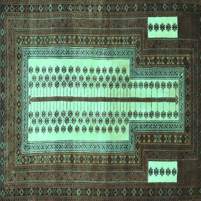Square Persian Turquoise Traditional Rug, tr1764turq