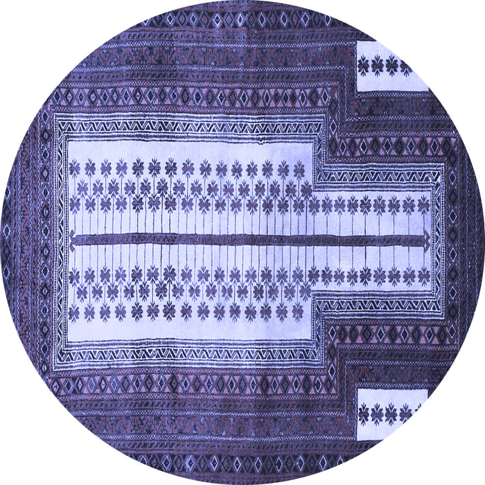 Round Persian Blue Traditional Rug, tr1764blu