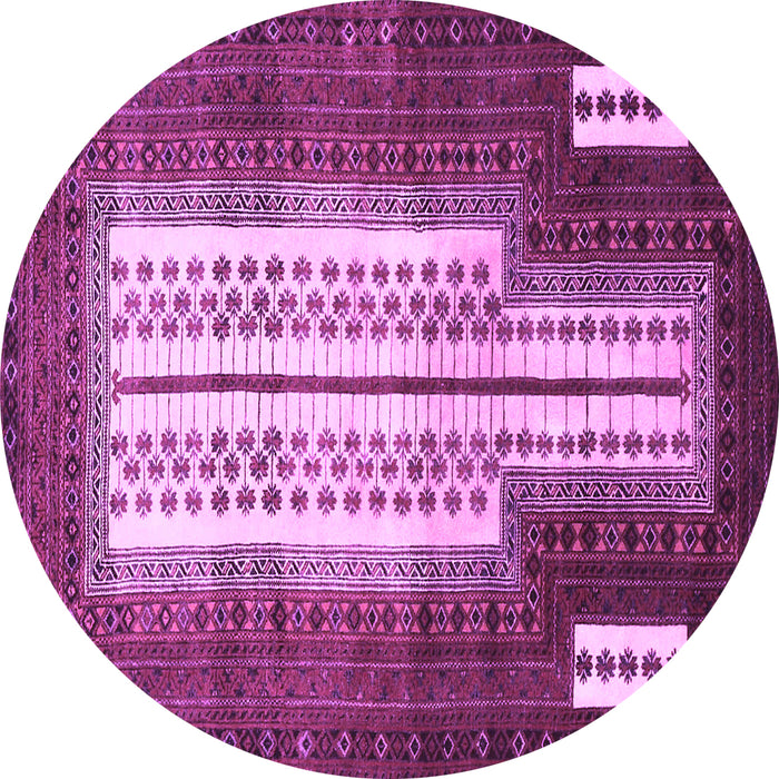 Round Machine Washable Persian Purple Traditional Area Rugs, wshtr1764pur