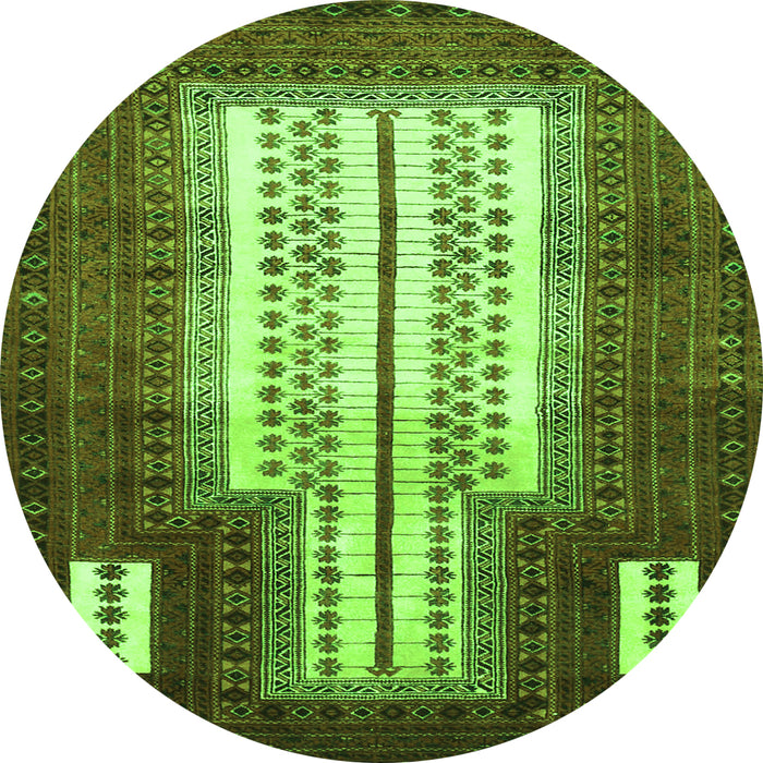 Square Persian Green Traditional Rug, tr1764grn