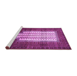 Sideview of Machine Washable Persian Purple Traditional Area Rugs, wshtr1764pur