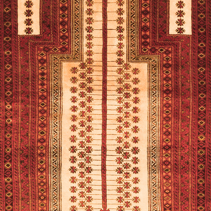 Serging Thickness of Machine Washable Persian Orange Traditional Area Rugs, wshtr1764org