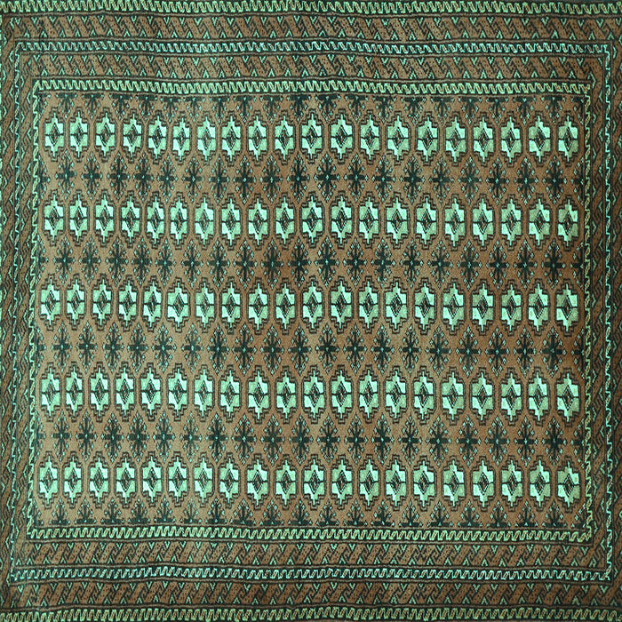 Square Machine Washable Persian Turquoise Traditional Area Rugs, wshtr1765turq