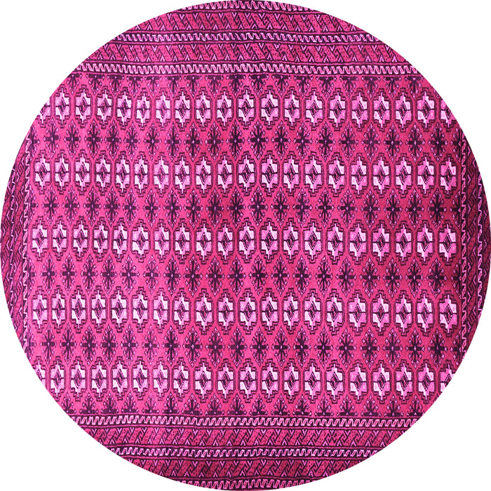 Round Machine Washable Persian Pink Traditional Rug, wshtr1765pnk