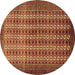 Round Machine Washable Persian Brown Traditional Rug, wshtr1765brn