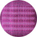 Round Persian Purple Traditional Rug, tr1765pur