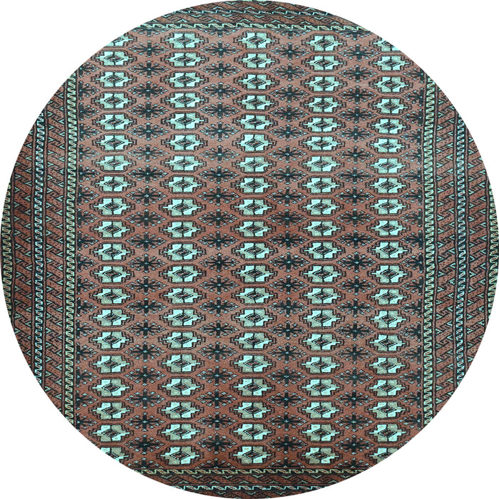 Round Persian Light Blue Traditional Rug, tr1765lblu