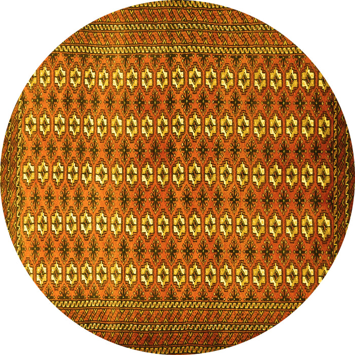 Round Machine Washable Persian Yellow Traditional Rug, wshtr1765yw