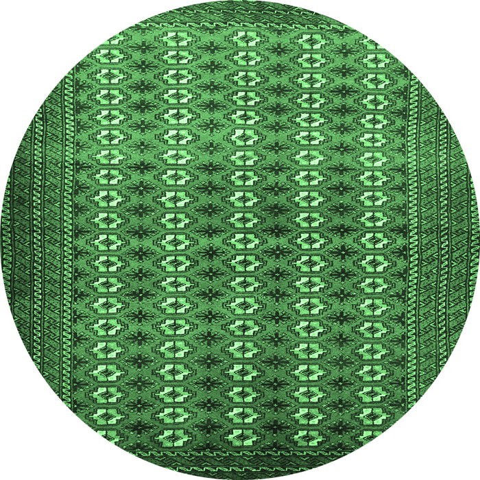 Round Persian Emerald Green Traditional Rug, tr1765emgrn