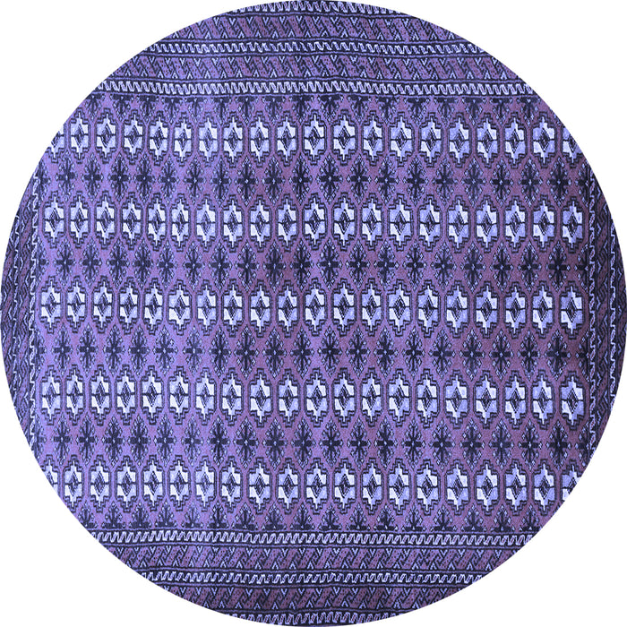 Round Machine Washable Persian Blue Traditional Rug, wshtr1765blu