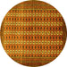Round Persian Yellow Traditional Rug, tr1765yw