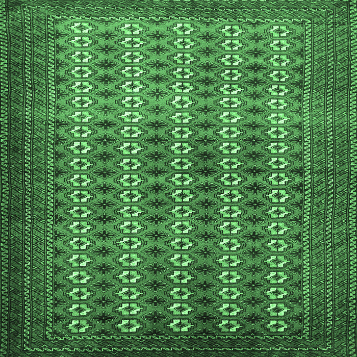 Square Machine Washable Persian Emerald Green Traditional Area Rugs, wshtr1765emgrn