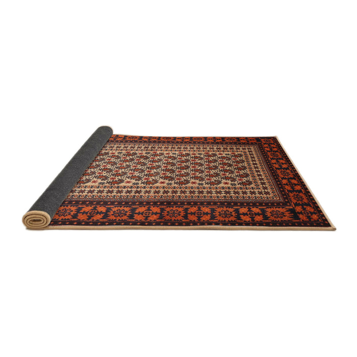 Sideview of Traditional Orange Brown Persian Rug, tr1766