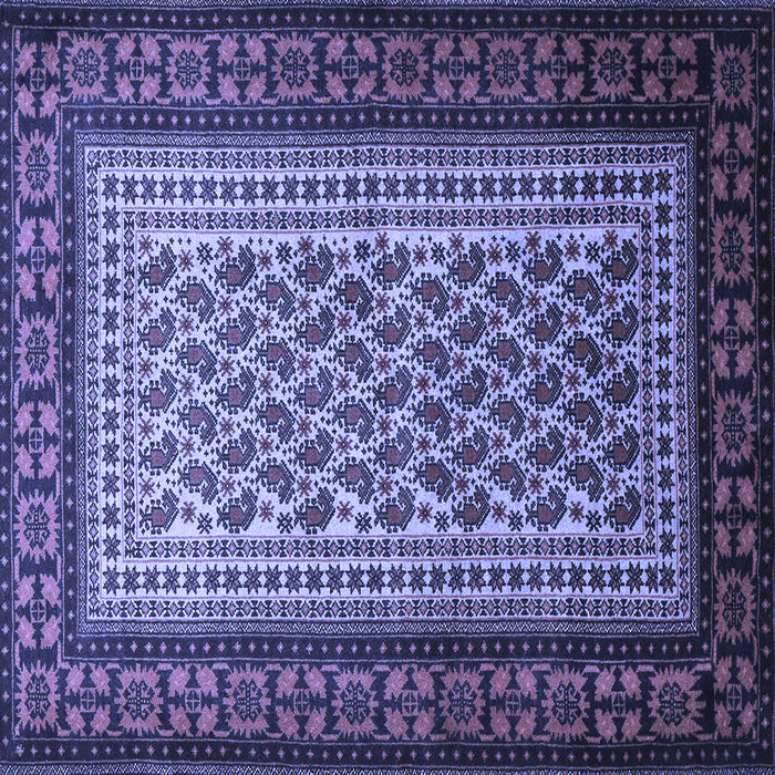 Square Machine Washable Persian Blue Traditional Rug, wshtr1766blu