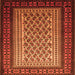 Serging Thickness of Persian Orange Traditional Rug, tr1766org