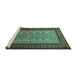 Sideview of Machine Washable Persian Turquoise Traditional Area Rugs, wshtr1766turq